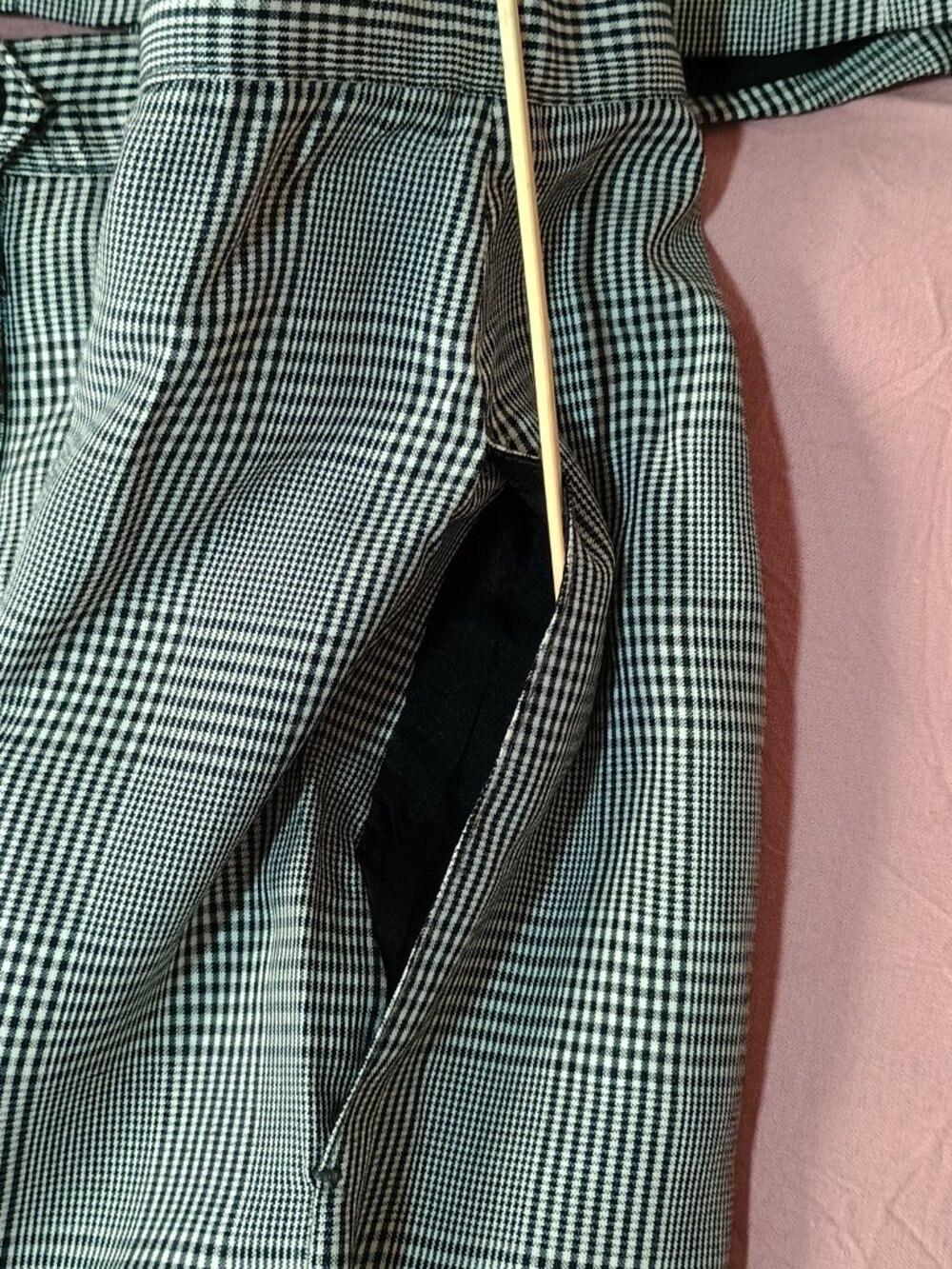 Le Suit 2 Pc women skirt suit 8P gray black plaid 2 pockets fully lined career - Picture 8 of 12